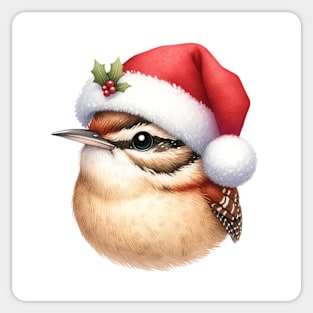 Christmas Carolina Wren head Sticker